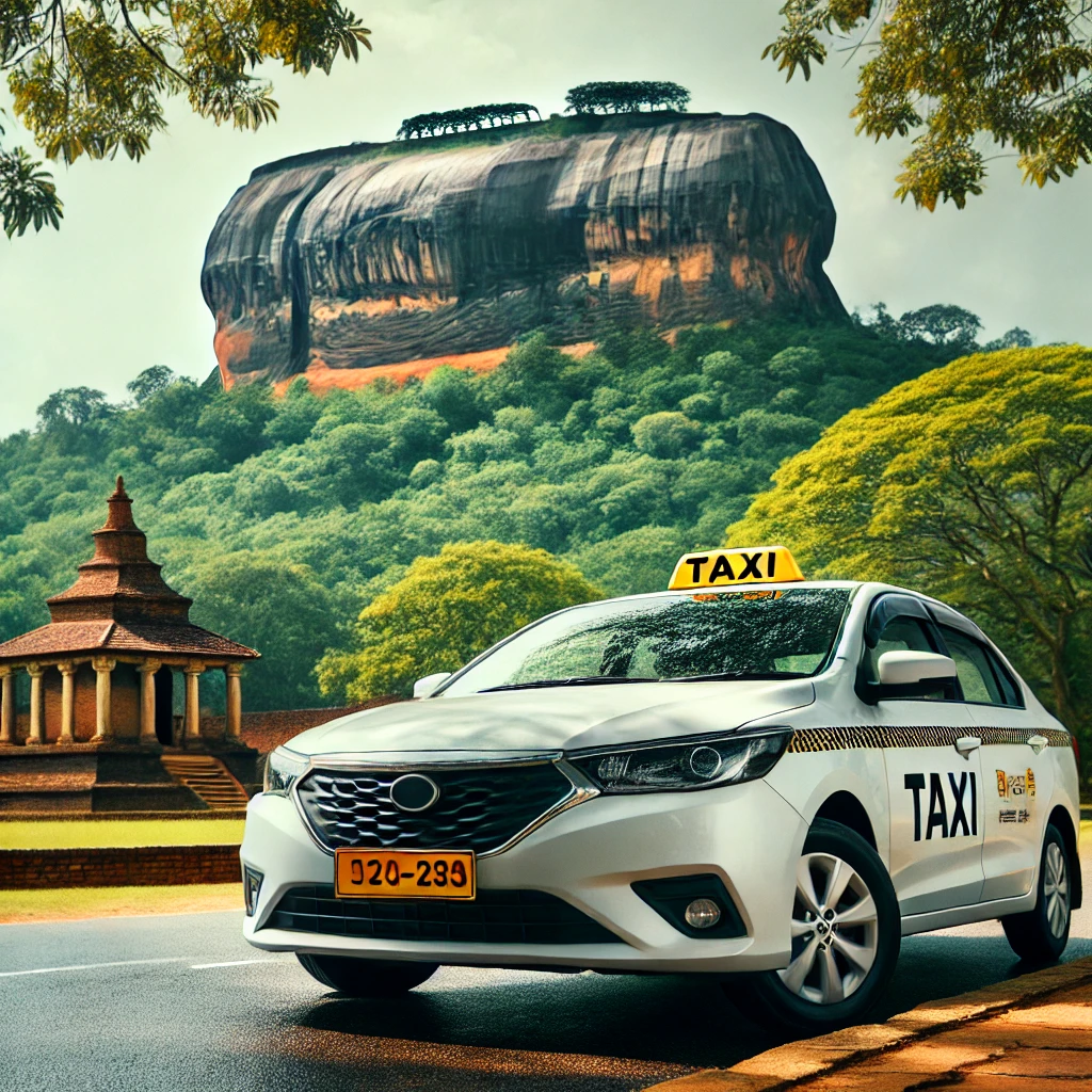 "CabBuddy taxi service providing a comfortable ride to Sigiriya Rock Fortress from Anuradhapura."