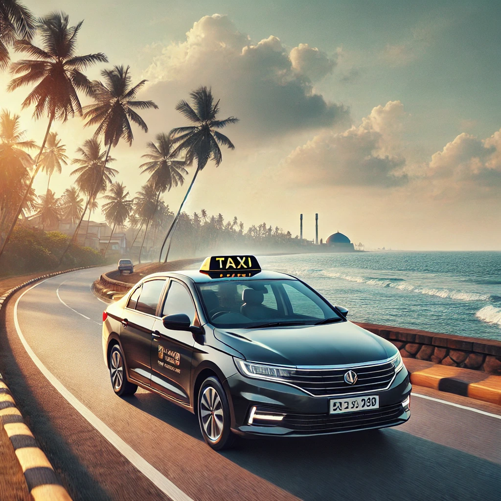 "Comfortable taxi ride from Negombo to Colombo with Cab Buddy along a scenic coastal route."