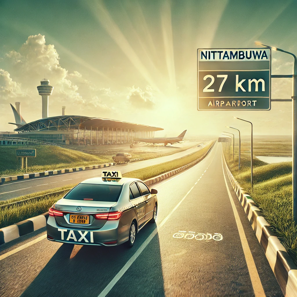 Modern taxi cab on a 27 km journey from Nittambuwa to Airport by CabBuddy.lk