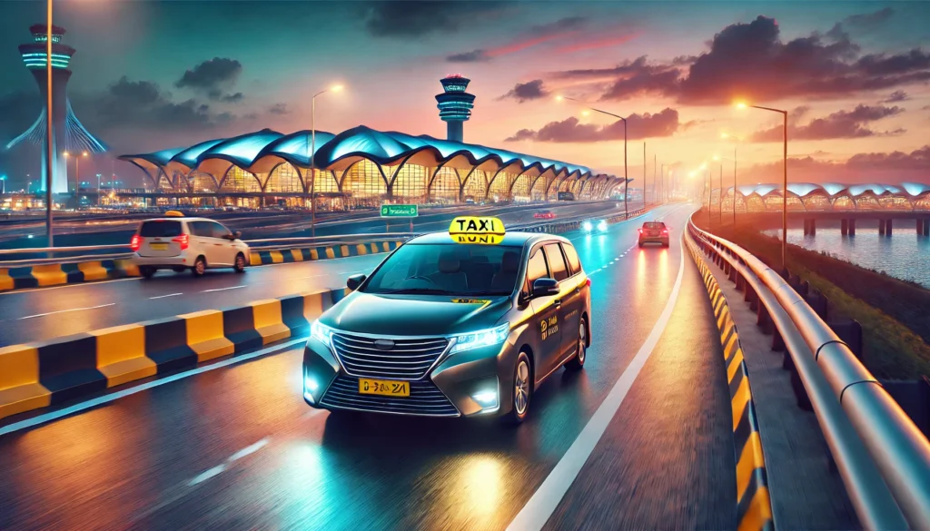 Modern taxi cab on highway en route to airport – CabBuddy.lk Kadawatha to Airport service.