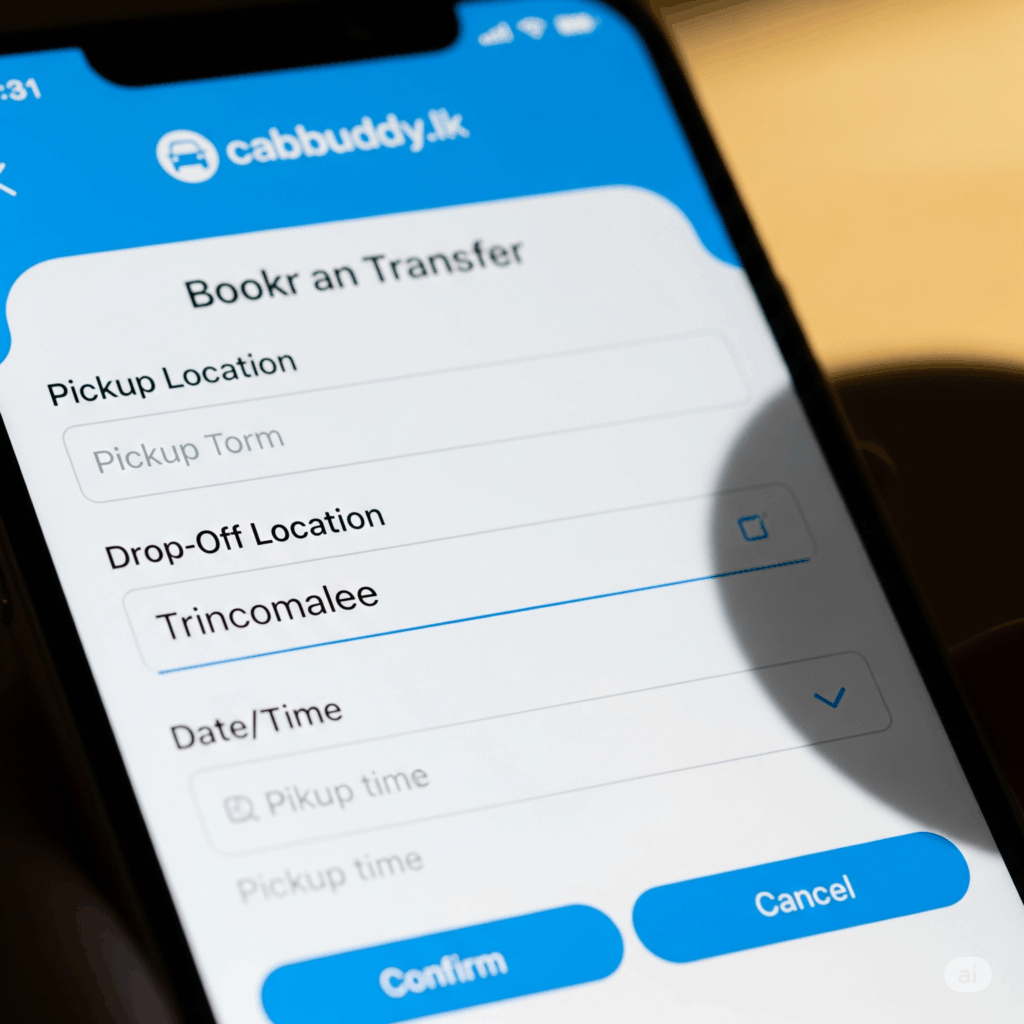 Easy and convenient online booking for your stress-free Airport to Trincomalee taxi with Cabbuddy.lk.
