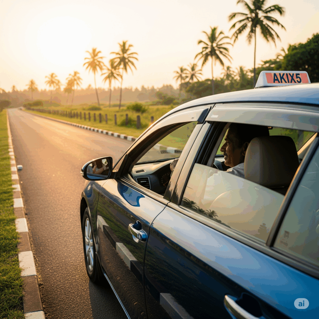 Comfortable private taxi beginning the scenic Trincomalee to Airport journey.