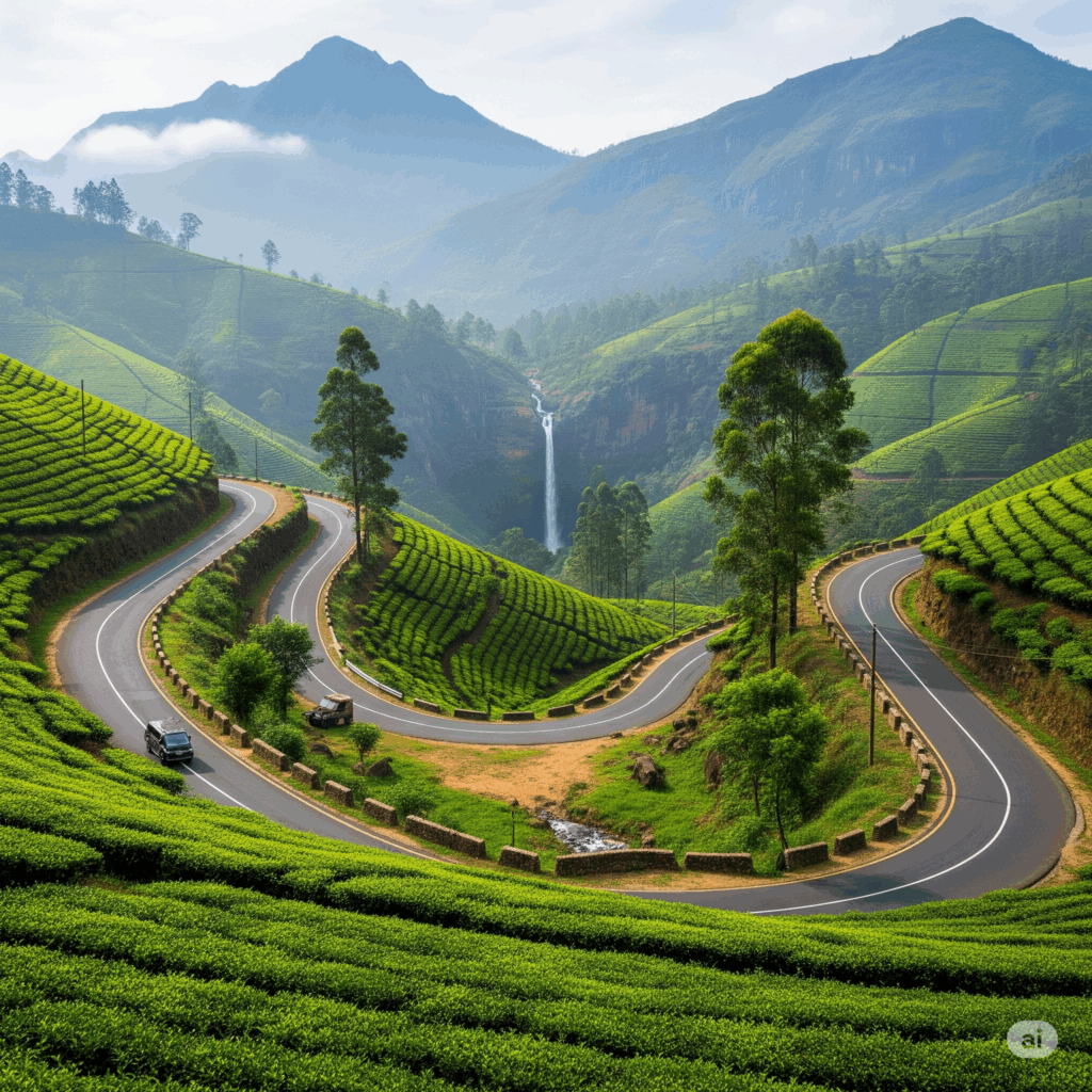 The stunning scenic drive from the Airport to Ella showcasing Sri Lanka's tea country.