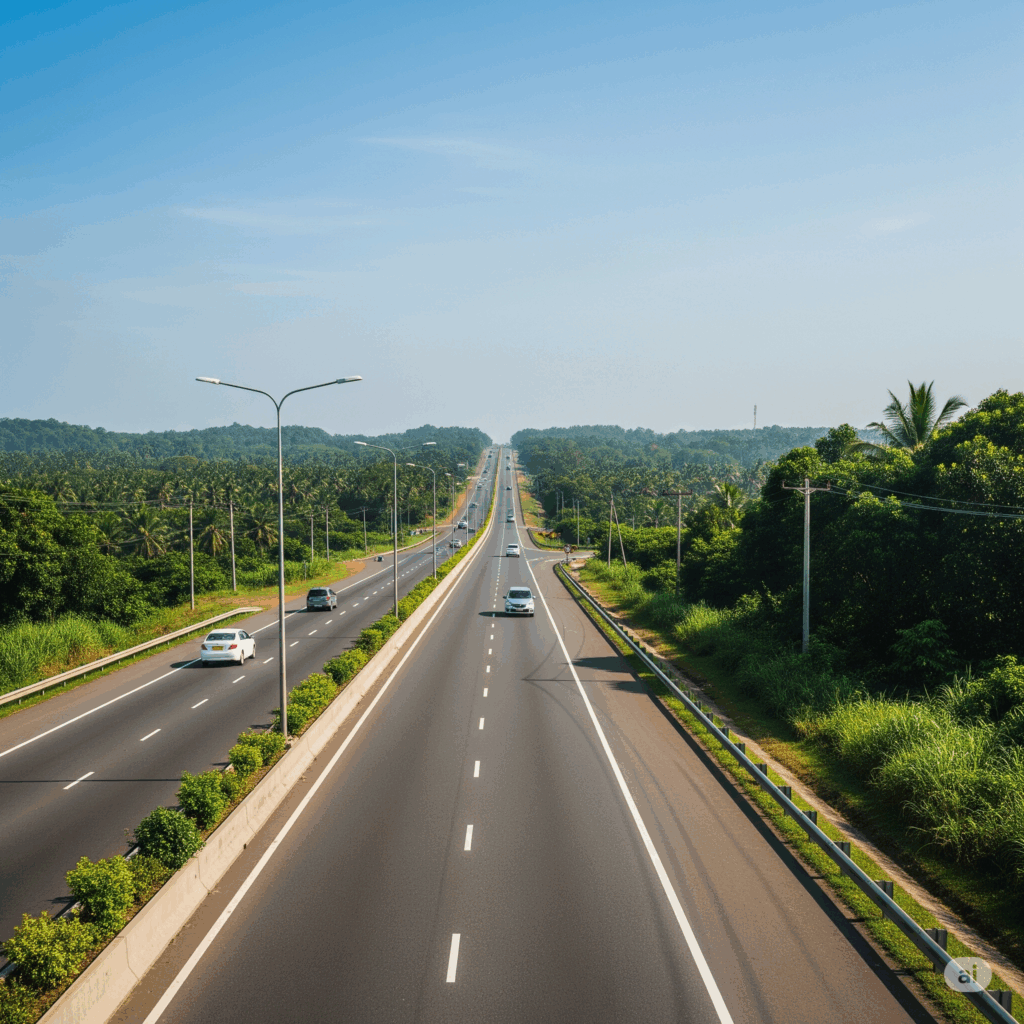 Smooth journey on the Southern Expressway, part of the scenic Airport to Hiriketiya route.