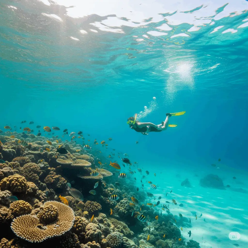 Snorkeling in the crystal-clear waters off Nilaveli, a stunning reward after your Negombo to Nilaveli transfer.