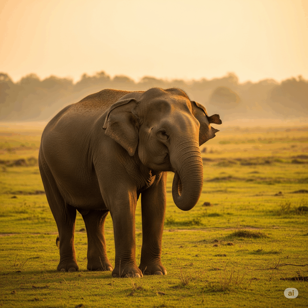 A magnificent wild elephant in Udawalawe National Park, the ultimate destination after your Negombo to Udawalawe taxi ride.