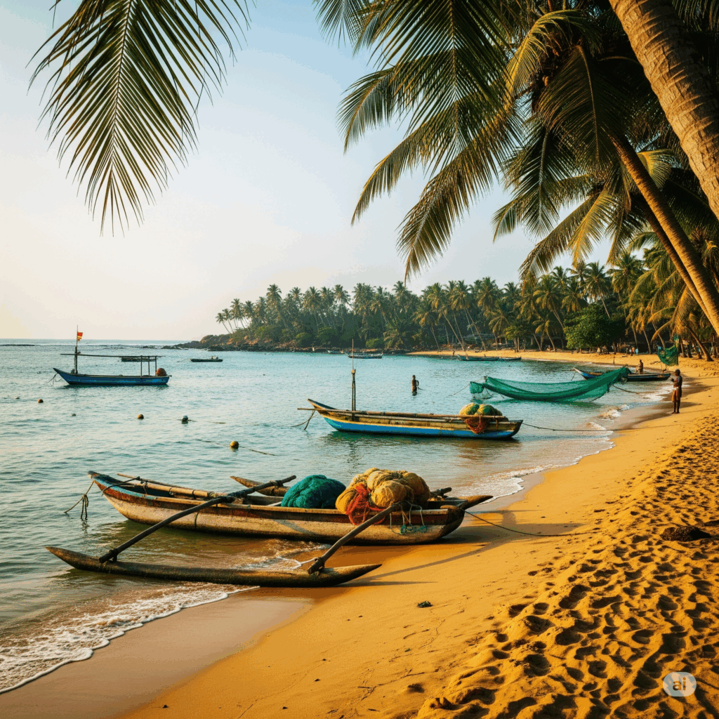 The serene and beautiful Dickwella Beach, the perfect tranquil destination after your seamless Negombo to Dickwella taxi ride.