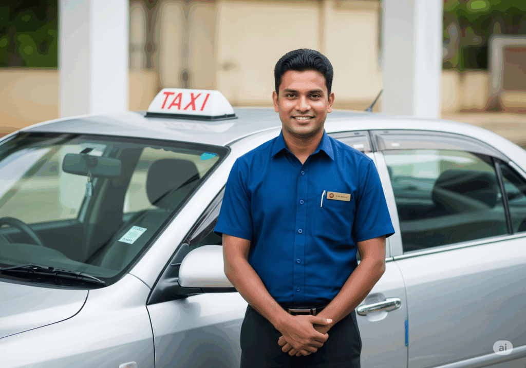 A professional driver from Cabbuddy.lk with a modern vehicle, ready for a safe and reliable taxi trip from Negombo to Hikkaduwa.