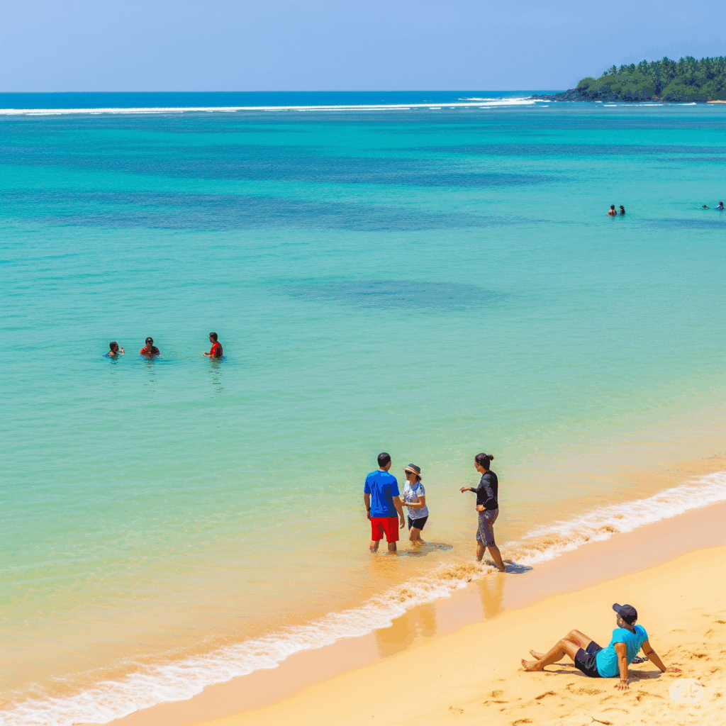 The pristine and shallow waters of Pasikuda beach, the relaxing destination after your Colombo to Pasikuda taxi ride.
