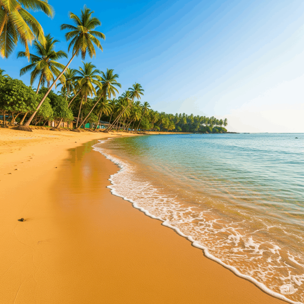 The serene, crystal-clear waters and golden sands of Kalkudah beach, the stunning destination awaiting you after your Colombo to Kalkudah taxi ride.