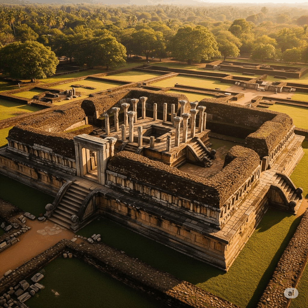 Ancient ruins of Polonnaruwa's Sacred Quadrangle, the historic destination after your journey from Colombo to Polonnaruwa.