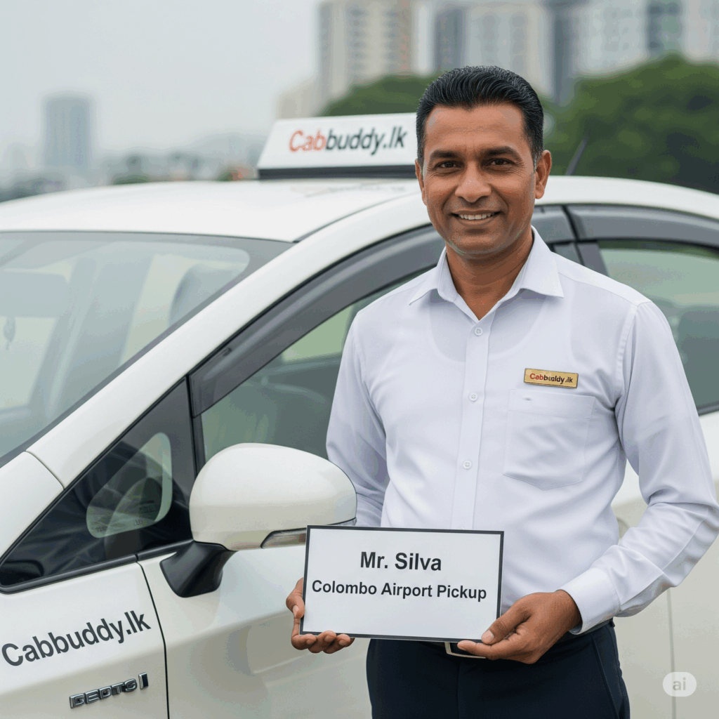 A professional and friendly Cabbuddy.lk driver ready to ensure a safe and comfortable Colombo to Anuradhapura transfer.