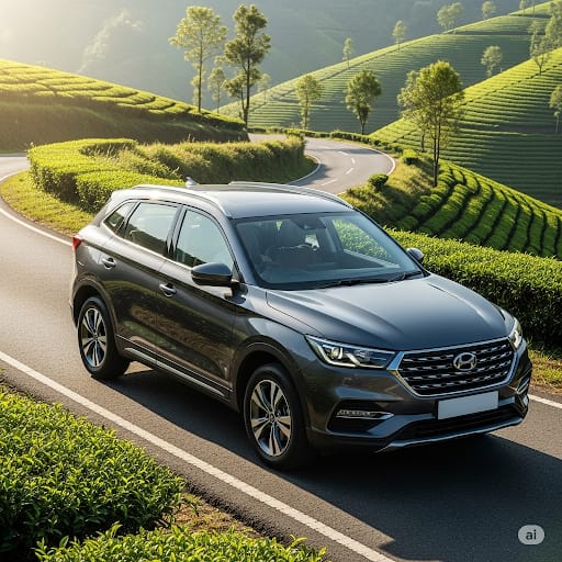 A reliable and comfortable taxi navigating the picturesque route from Ella to Airport, showcasing the scenic beauty of Sri Lanka.