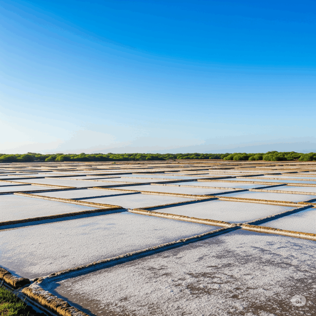 The unique and picturesque salt pans of Puttalam, a scenic stop on your Colombo to Wilpattu route.