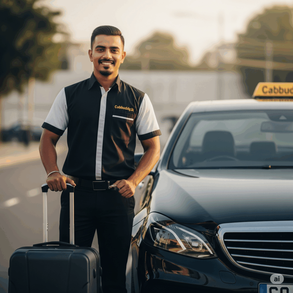 Our professional Cabbuddy.lk driver ready to ensure a smooth and enjoyable taxi journey from Colombo to Ella, offering reliable and friendly service.