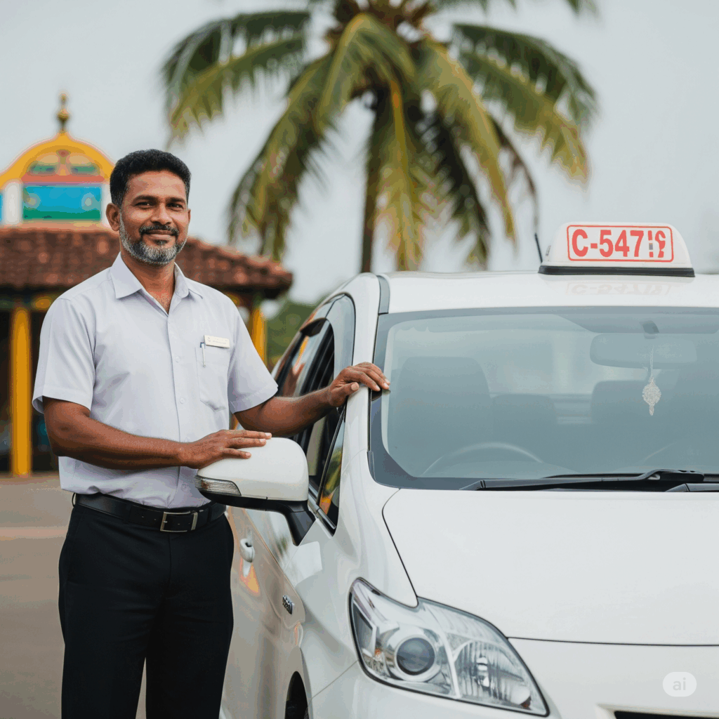 A professional, English-speaking driver from CabBuddy.lk, ready to provide a safe and reliable private transfer from Colombo to Weligama.
